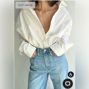 NEW RARE FIND Oak + Fort White Cotton Poplin Shirt (Medium) NEVER WORN